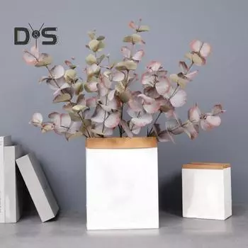 Легкий уход за искусственным эвкалиптом, не требующий полива, прочная ветка эвкалипта, растение, искусственные листья серый белый