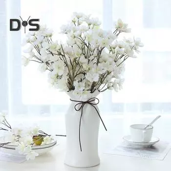 Легкий в уходе имитационный цветок, не увядший, практичный свадебный букет, искусственный цветок сливы белый
