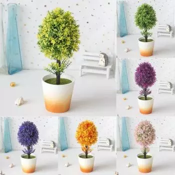 Легкий в уходе, привлекательный, без воды, столешница, искусственные вечнозеленые деревья, растения, бонсай, имитация бонсай