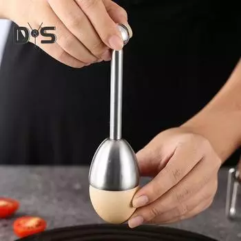 Легкий взломщик яиц со встроенной пружиной, полезный взломщик яичной скорлупы из нержавеющей стали серебряный