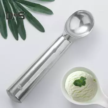 Легко чистящаяся ложка для мороженого, толстая ручка, удобная ложка для арбуза, фруктовых шариков, десертная ложка серебряный