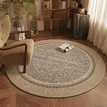 Легко чистящийся круглый ковер, ковер для гостиной, винтажный ковер для журнального столика, напольный коврик, накладка на вращающееся кресло, утолщенная износостойкая накладка на кресло-качалку 80*80cm