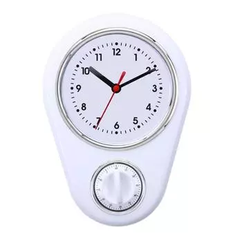 Легко читаемые настенные часы для кухни с таймером для точного отсчета времени, уникальный стиль белый