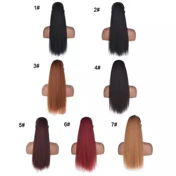 Легко красить шнурок для волос синтетический африканский парик для наращивания волос конский хвост шиньон 2