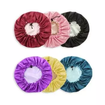 Легко моется, не вызывает раздражения кожи, парикмахерская атласная шапочка для женской завивки волос для домашнего использования павлин голубой