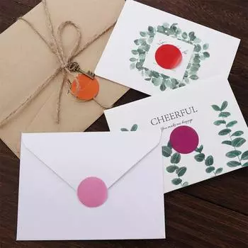 Легко наклеивать детские самоклеящиеся разноцветные 500 шт. рулон бумаги без запаха этикетка наклейка оранжевый