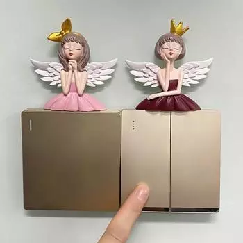 Легко наклеивать наклейку на выключатель с рисунком из мультфильма, полезное крыло для девочек, домашний офис, общежитие, холодильник вино красного