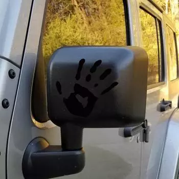 Легко наносимая наклейка на автомобиль, яркая наклейка на зеркало автомобиля, цветная наклейка с отпечатком руки для внедорожников, транспортных средств, водонепроницаемый ПВХ чёрный