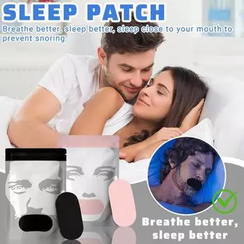 Легко наносимые полоски для сна - дышащие ленты для сна с удобным клеем - 1 упаковка (30 лент) One Size чёрный