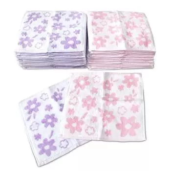 Легко наносится на кожу, 2 комплекта для коммерческого использования x 20 розовых и фиолетовых моющих средств, нескрученное полотенце, носовой платок, цветок, цвета, 40, (20 см),