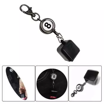 Легко нажимать кнопку выдвижной бильярдный меловой ящик портативный алюминиевый черный 8 меловых порошков аксессуары бильярдные принадлежности чёрный