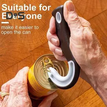 Легко носить с собой, открывалка для крышек банок, эргономичный дизайн, полезное портативное устройство в форме крючка, ручное устройство для открывания банок черный белый