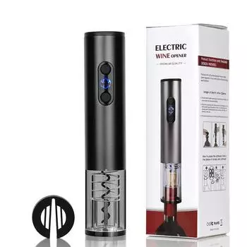 Легко открывайте бутылки вина дома с помощью этой мини-электрической открывалки для вина из алюминиевого сплава + резака для фольги!