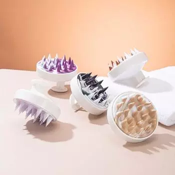 Легко пенящаяся силиконовая щетка для мытья тела, насадка для душа, массажная расческа для кожи головы для женщин/девочек темно-фиолетового