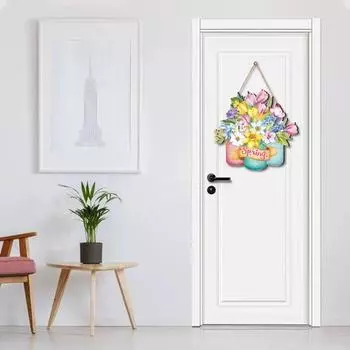 Легко повесить цветочный дверной знак без заусенцев, необычный весенний декор F