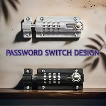 Легко устанавливаемый 4-значный кодовый замок с задвижкой - прочный металл, идеально подходит для дворовых ворот и дверей, в комплект входит монтажное оборудование