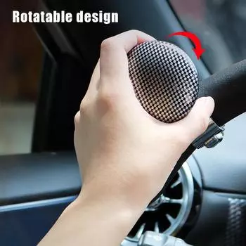 Легко вращающаяся ручка для рулевого управления автомобиля Простая и прочная универсальная ручка рулевого колеса автомобиля Персиковое дерево серебряный серый