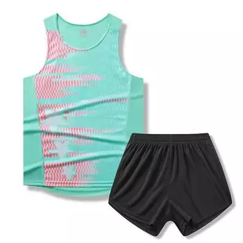 Легкоатлетические костюмы, мужские и женские спортивные тренировочные костюмы для студентов, жилеты, костюмы для соревнований, спортивная одежда, марафонский бег, быстросохнущие M зелёный