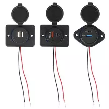 Легкое автомобильное зарядное устройство 12-24 В QC3.0+ PD Автомобильное зарядное устройство с USB-портом USB-зарядное устройство со сдвижной крышкой Быстрая зарядка USB-зарядное устройство для автомобиля, лодки, автобуса, автофургона, домашнего автомобил