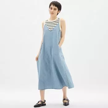 Легкое джинсовое платье-бретелька GU by Uniqlo+EC