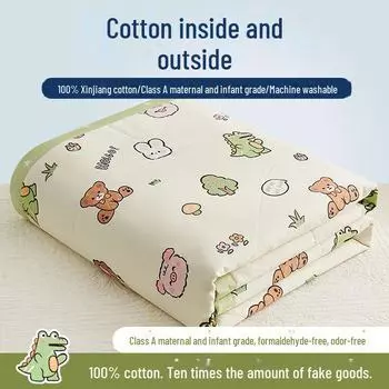 Легкое гребенное одеяло из чистого хлопка: Летнее прохладное одеяло для детей, пригодное для машинной стирки Single Sheet 230x245cm