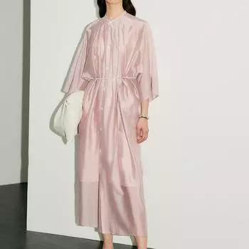 Легкое и прозрачное платье феи. Солнцезащитное свободное платье на бретелях из тенсела. XS