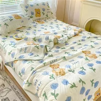 Легкое мягкое охлаждающее одеяло, летнее одеяло размера «queen-size», односпальная двуспальная кровать, приятное для кожи, тонкое одеяло с кондиционером 150x200cm-1pc quilt