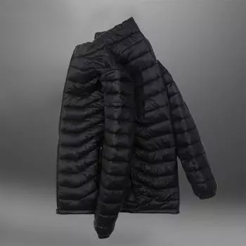 Легкое мужское хлопковое пальто для осени и зимы, сохраняющее тепло и защищающее от холода, плюс большой размер, воротник-стойка, капюшон, верхняя куртка из хлопка L