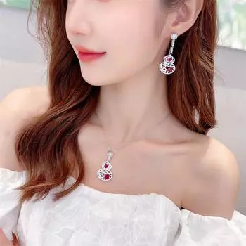 Легкое роскошное банкетное платье, юбка с ожерельем, серьгами, инкрустацией из цирконов, ажурным узором, комплект украшений в виде тыквы Фулу