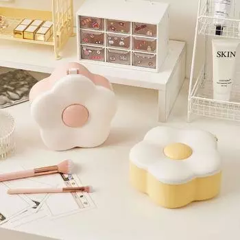 Легкое роскошное цветочное зеркало для макияжа, многофункциональное настольное зеркало для хранения, настольное зеркало для женщин синий