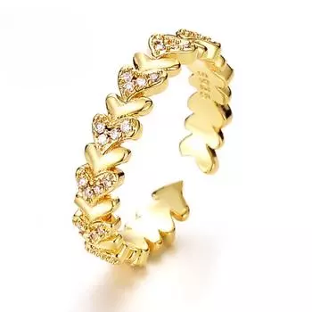 Легкое роскошное дизайнерское кольцо Sense Love Ring для женщин, нишевое, высокого класса, регулируемое, с отверстием для чувств, в форме сердца, с цирконием adjustable золотой