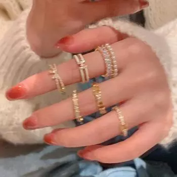 Легкое роскошное двухрядное кольцо с жемчугом и цирконием, коллекция женских колец, уникальное модное универсальное кольцо