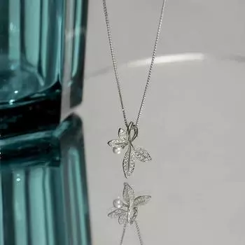 Легкое роскошное французское ретро-ожерелье с бриллиантами в виде листьев, японская и корейская версия литературной цепочки на ключицу