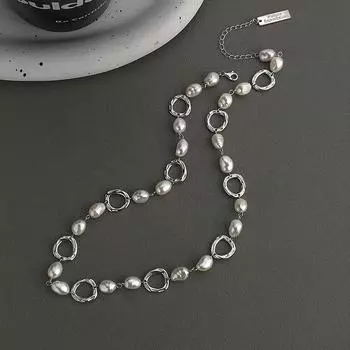 Легкое роскошное и высококачественное барочное жемчужное геометрическое ожерелье с нерегулярной круглой ключичной цепочкой во французском стиле
