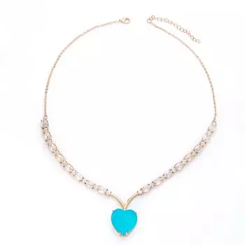 Легкое роскошное и высококачественное женское ожерелье с подвеской из циркона, женская цепочка на ключицу, темперамент ужина, красочная позолоченная цепочка на шею с сокровищами Adjustable size