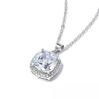 Легкое роскошное инкрустированное ожерелье из циркония класса ААА, модное женское квадратное универсальное высококачественное ожерелье белый