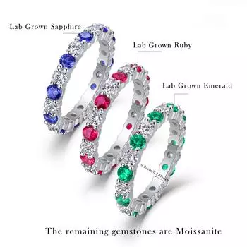Легкое роскошное кольцо из серебра S925 пробы с высоким темпераментом, детское кольцо с изумрудом и красным сапфиром из муассанита Mei No. 5