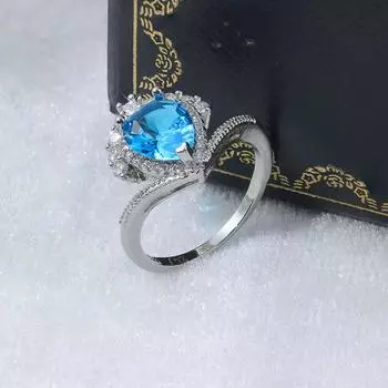 Легкое роскошное кольцо с натуральным голубым цирконием, высококачественные ювелирные изделия класса AAA для дам, посещающих банкет, годовщину свадьбы, подарок 10 синий