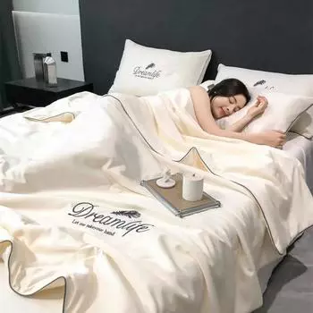 Легкое роскошное летнее прохладное одеяло из ледяного шелка с кондиционером, одноместное двойное тонкое одеяло, постельное белье размера Queen, одеяла розового цвета 150x200cm 1PC