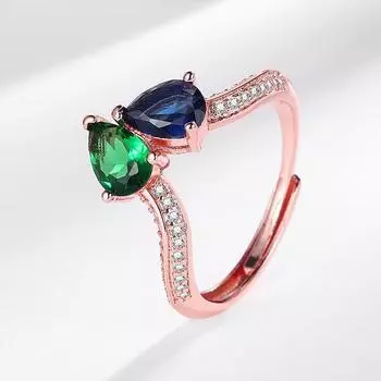 Легкое роскошное медное кольцо с настоящим золотым покрытием и цирконием, не выцветает, нишевое открытое кольцо adjustable