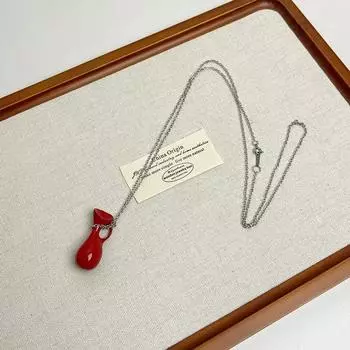 Легкое роскошное модное длинное ожерелье с подвеской в виде бутылки с водой для женщин и девочек, высококачественная цепочка для свитера, ювелирные изделия, аксессуары, подарки красный