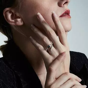 Легкое роскошное нерегулярное геометрическое кольцо для женщин, нишевое, темпераментное, текстура Y2K, чувствительное отверстие, регулируемое кольцо для указательного пальца