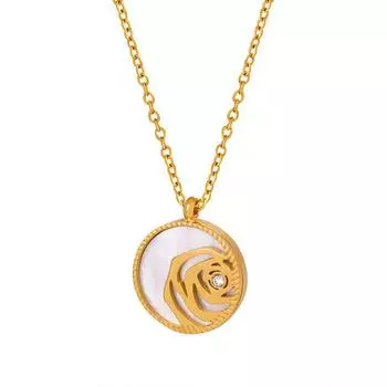 Легкое роскошное нишевое белое розовое ожерелье из циркония из титановой стали 18 карат вдовствующая императрица Цзиньси персонализированные универсальные ювелирные изделия в стиле хип-хоп