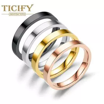 Легкое роскошное нишевое кольцо из титановой стали, женское, 3 мм, простое кольцо с легкой поверхностью 3 серебряный