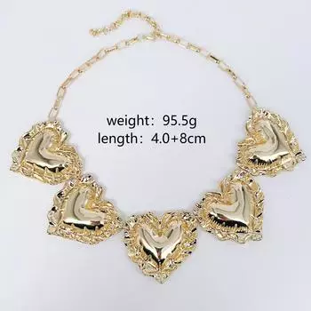 Легкое роскошное нишевое преувеличенное жидкометаллическое большое любовное ожерелье с цепочкой на ключицу для женщин на осень и зиму золотой