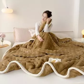 Легкое роскошное одеяло из кроличьего бархата с пузырьками 100 * 150cm [about 0.6kg]