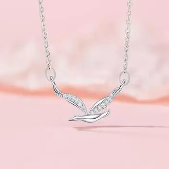 Легкое роскошное ожерелье «Гусь», женственное, модное, пригородное, из циркония, нержавеющая сталь, ключичная цепочка