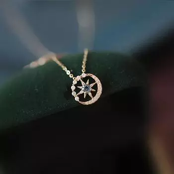 Легкое роскошное ожерелье из стерлингового серебра S925 с гексаграммой, женское ожерелье с лунным сапфиром, полая подвеска на ключицу, цепочка 925