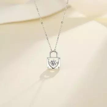 Легкое роскошное ожерелье Mosang Stone Love Lock, сладкий подарок для девушки, цепочка на шею