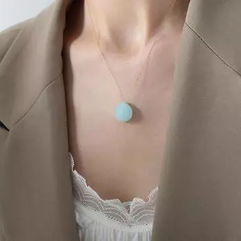 Легкое роскошное ожерелье с подвеской в виде капли воды из полигонального трехмерного лазурита, простое из титановой стали, позолоченное, для женщин